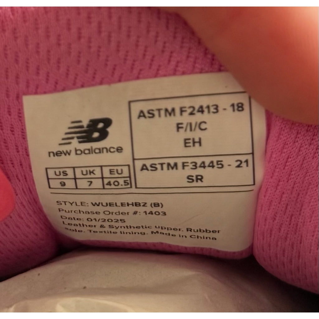 New Balance Womens Elite Lite Work Sneakers US 9 EU 40.5 Black Pink CT SR NIB