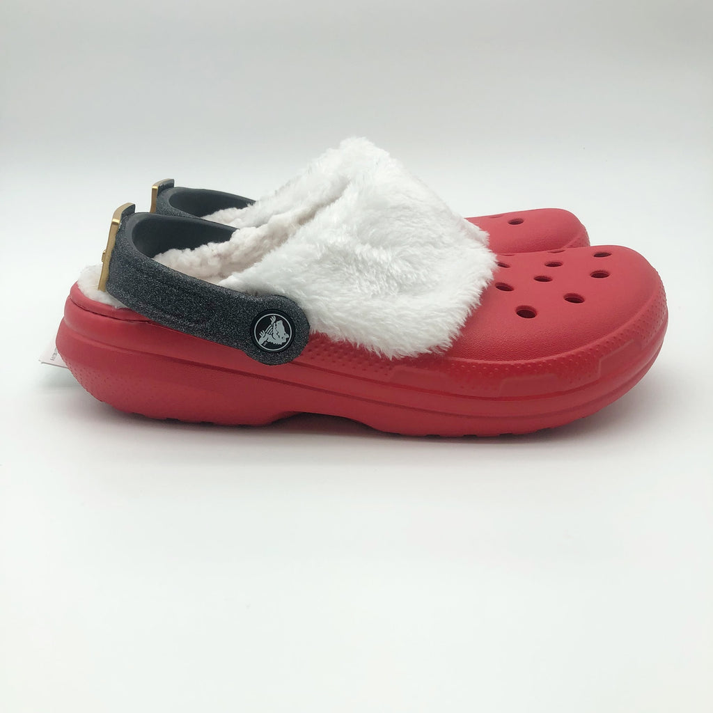 Crocs Unisex Santa Classic Clogs Womens 7 Mens 5 Festive Red White Black NWT
