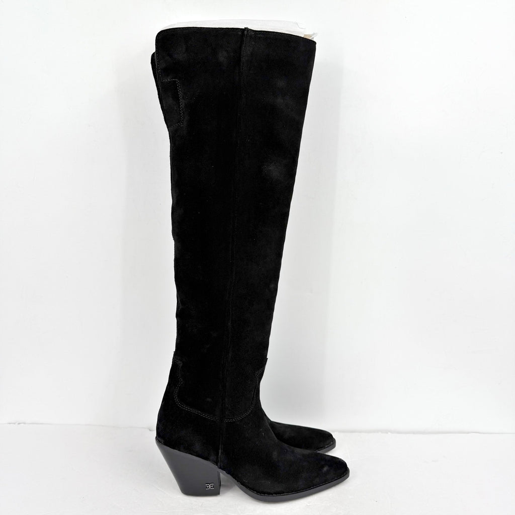 Sam Edelman Women Julee Over The Knee Boot Size 6 M Black Suede Leather NWOB