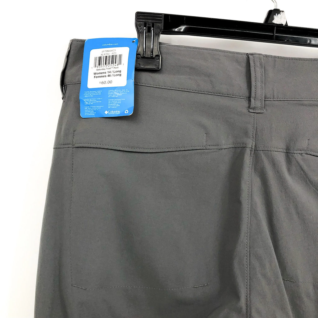 COLUMBIA Womens Saturday Trail Hiking Trousers Size 14 City Grey Roll Up Leg NWT