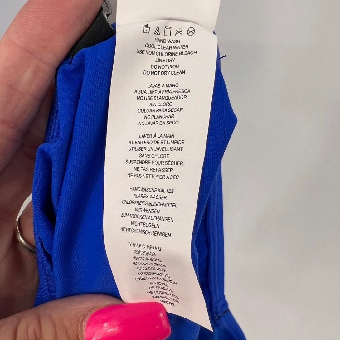 LAUREN RALPH LAUREN Women's Hipster Bikini Bottoms Size 12 Blue Beach Club NWT