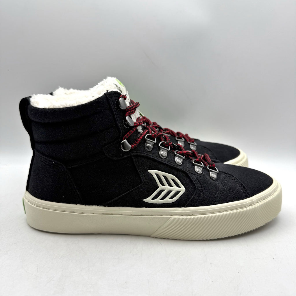 Cariuma Womens Caturi Logo Boot US 7.5 Black Ivory Suede Water Repellent NIB