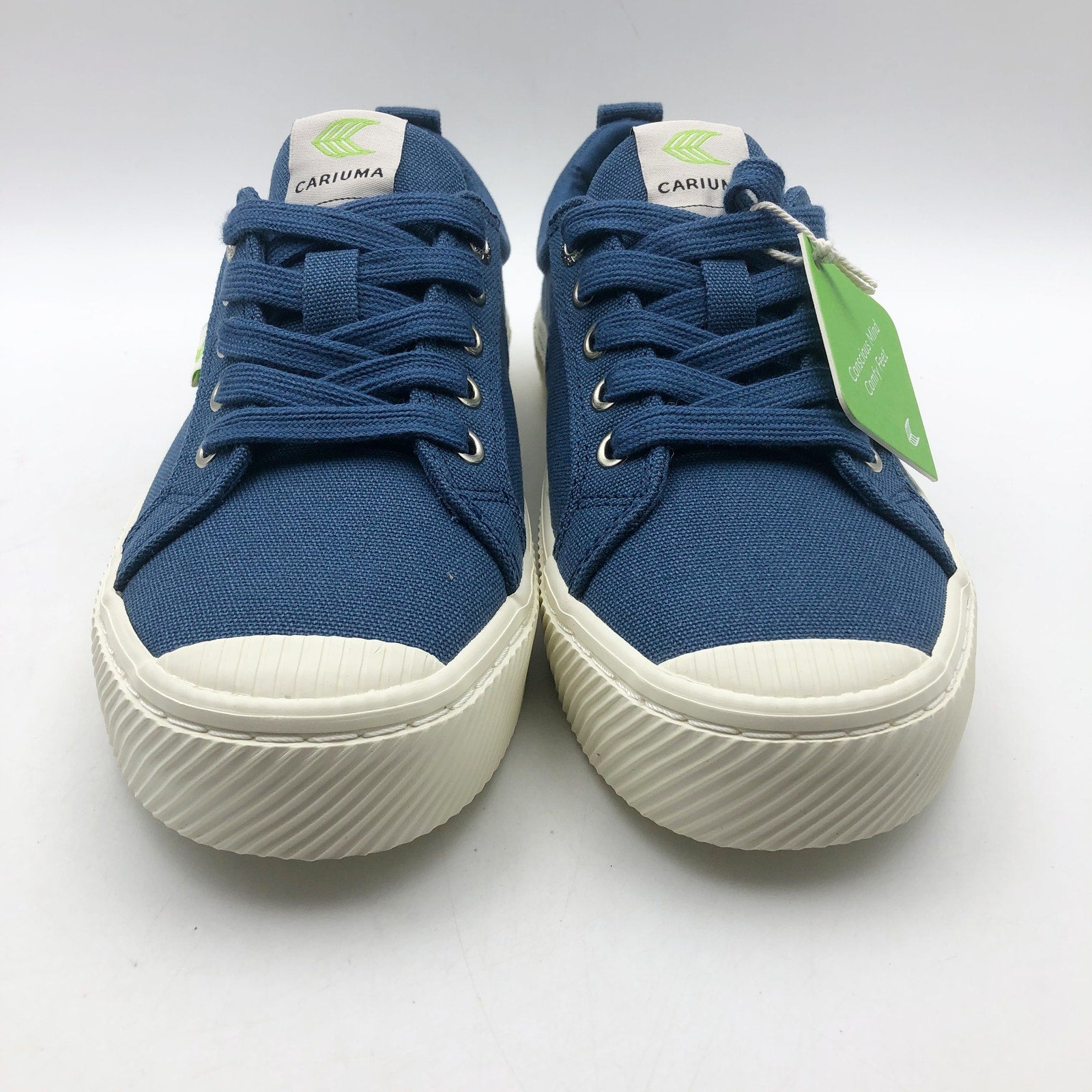 Cariuma Men's OCA Low Casual Sneakers Size 10 Marine Blue Canvas NIB