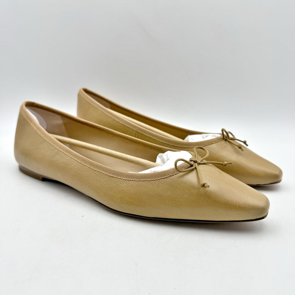 Veronica Beard Womens Catherine Ballet Flats Size 8 M Tan Natural Leather NIB