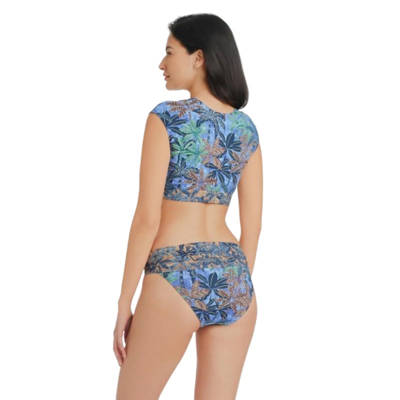 BLEU ROD BEATTIE By the Sea Sarong Hipster Bikini Bottom Size 6 Blue Gold NWT