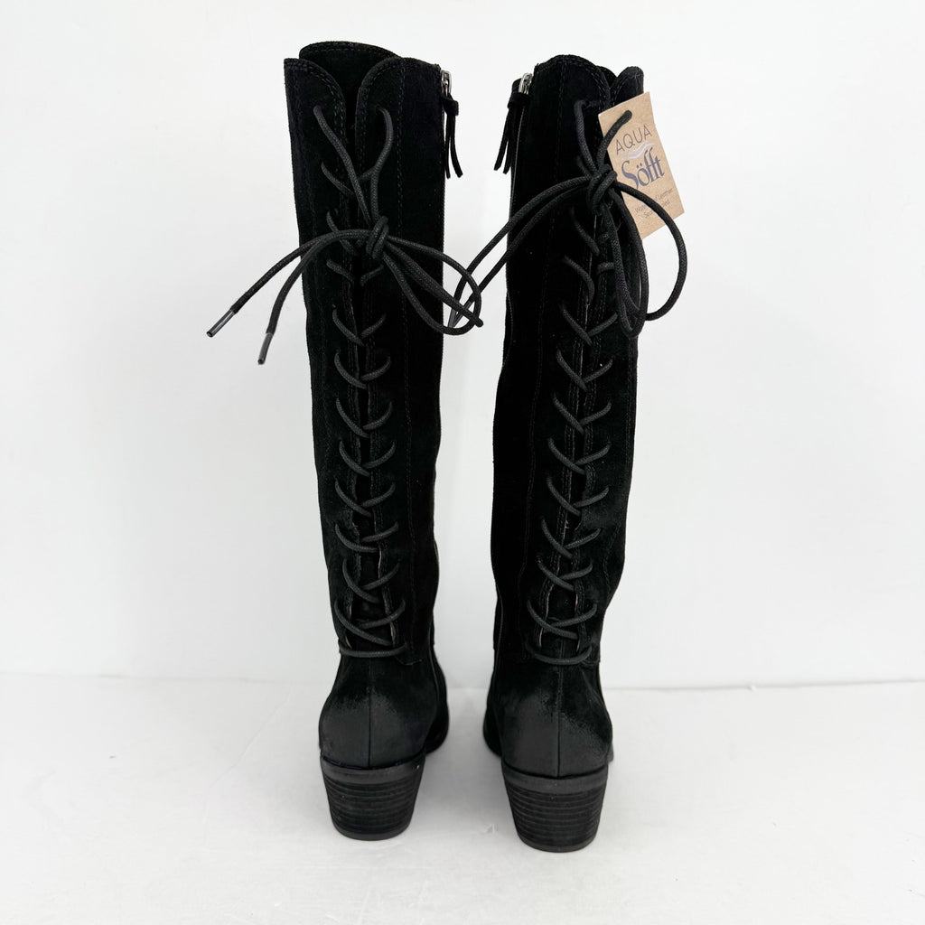 Sofft Womens Sharnell ll Knee High Boot US 7 M EU 39 Black Suede Waterproof NWOB