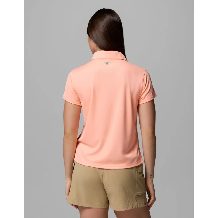 COLUMBIA Women's PFG Tidal Tee Polo Shirt Small Tiki Pink Short Sleeve NWT