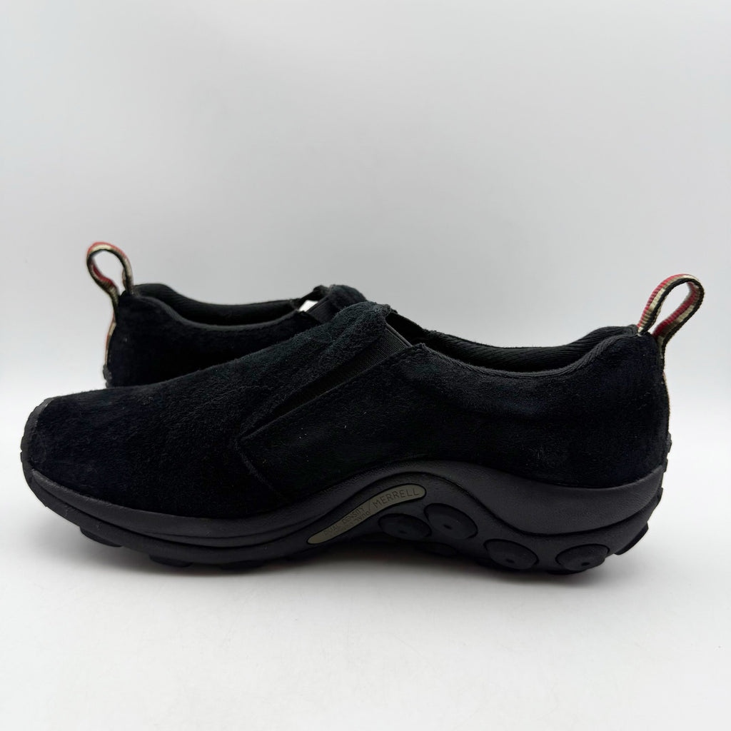 MERRELL Womens Jungle Moc Toe Shoes US 7 M Black Midnight Suede Slip On NIB