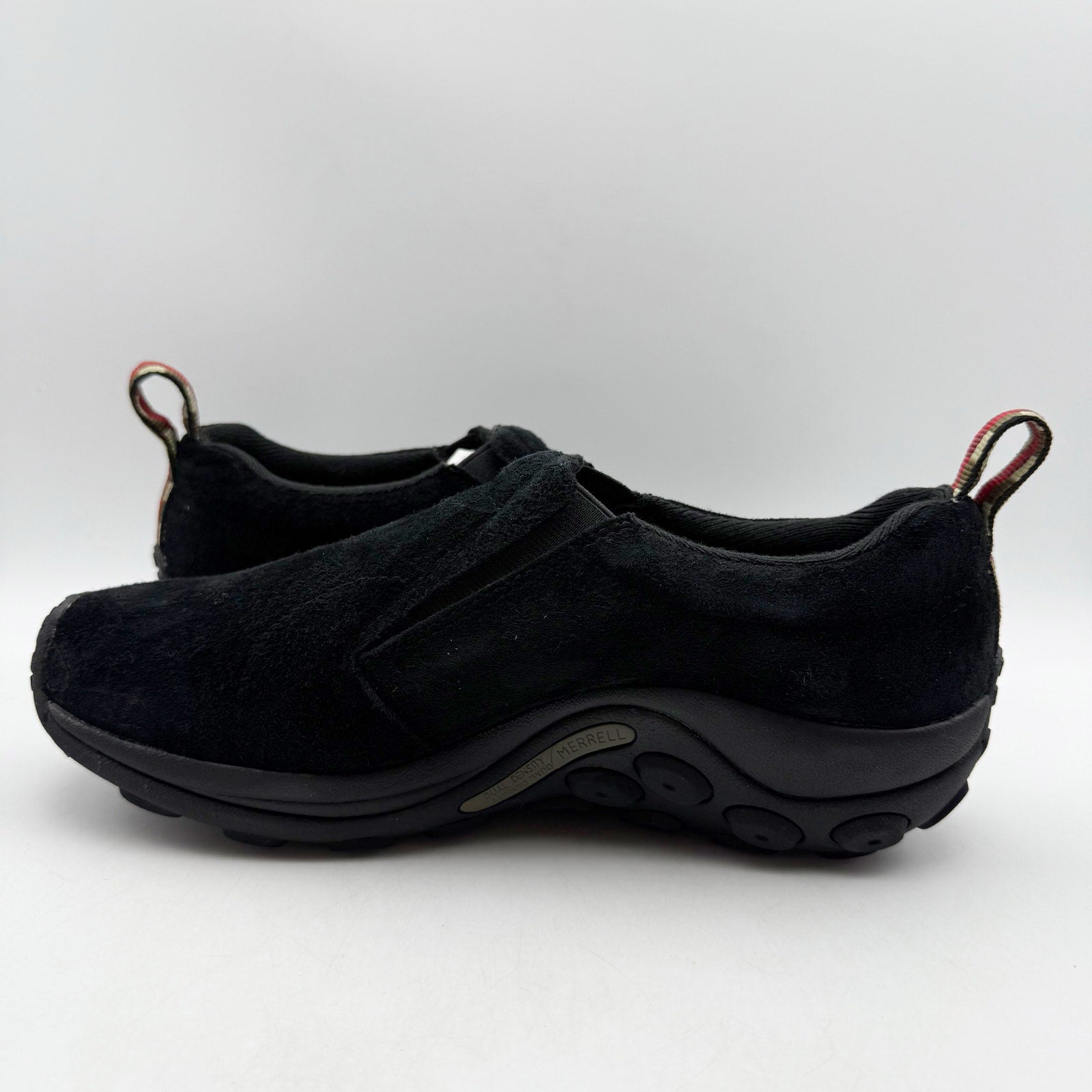 MERRELL Womens Jungle Moc Toe Shoes US 7 M Black Midnight Suede Slip On NIB