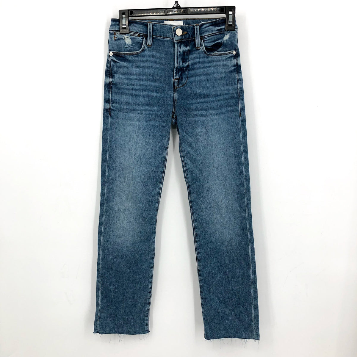 FRAME Women's Le High Straight Jeans Size 25 US 0 Blue Wash Westwood Grind NWOT