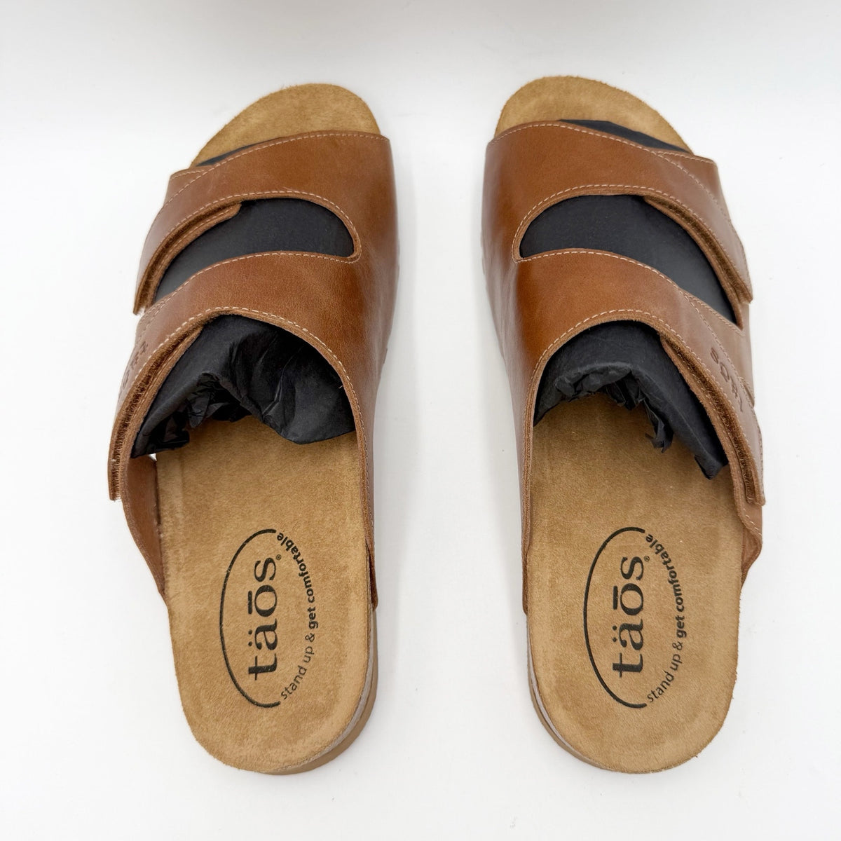 Taos Footwear Womens Casita Sandals Size 10 M Tan Brown Leather Flats NIB
