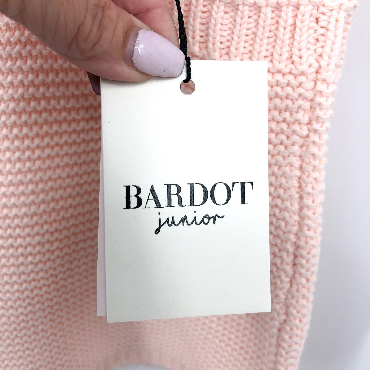BARDOT Baby Girl Andi Knit Dress 12-18 Months Peach Pink Halter Neck NWT