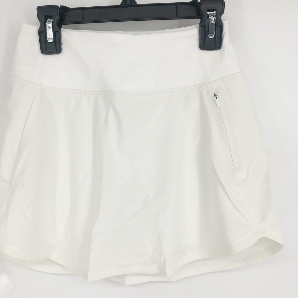OUTDOOR VOICES Women's Hudson 4" Skort XXS White Skirt Lined Lightweight NWT