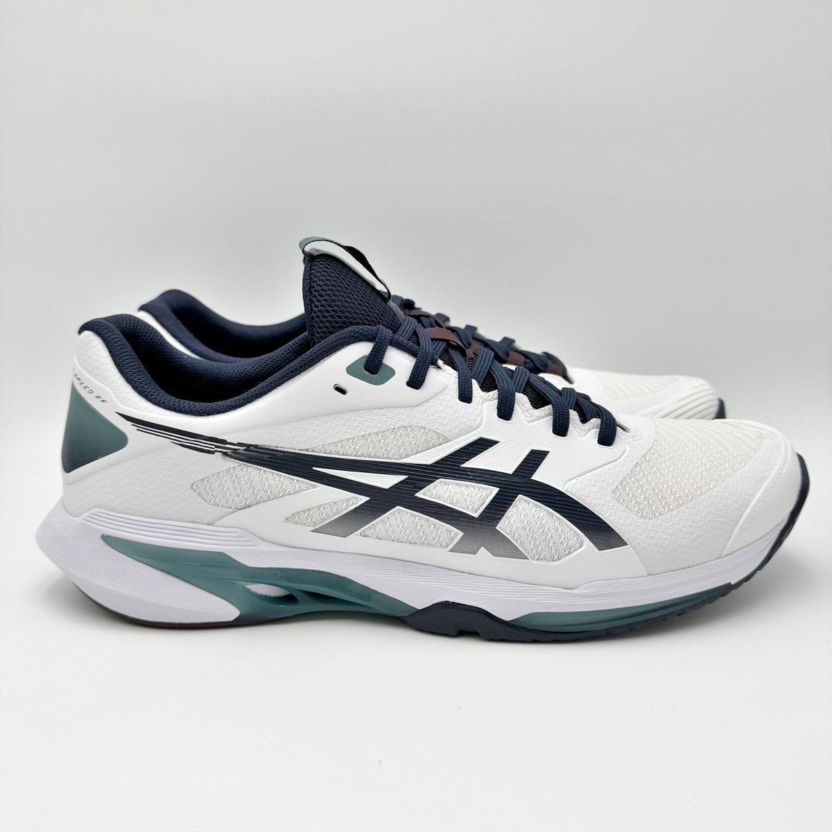 ASICS Mens Solution Speed FF 4 Athletic Court Shoe US 13 White Midnight Blue NIB