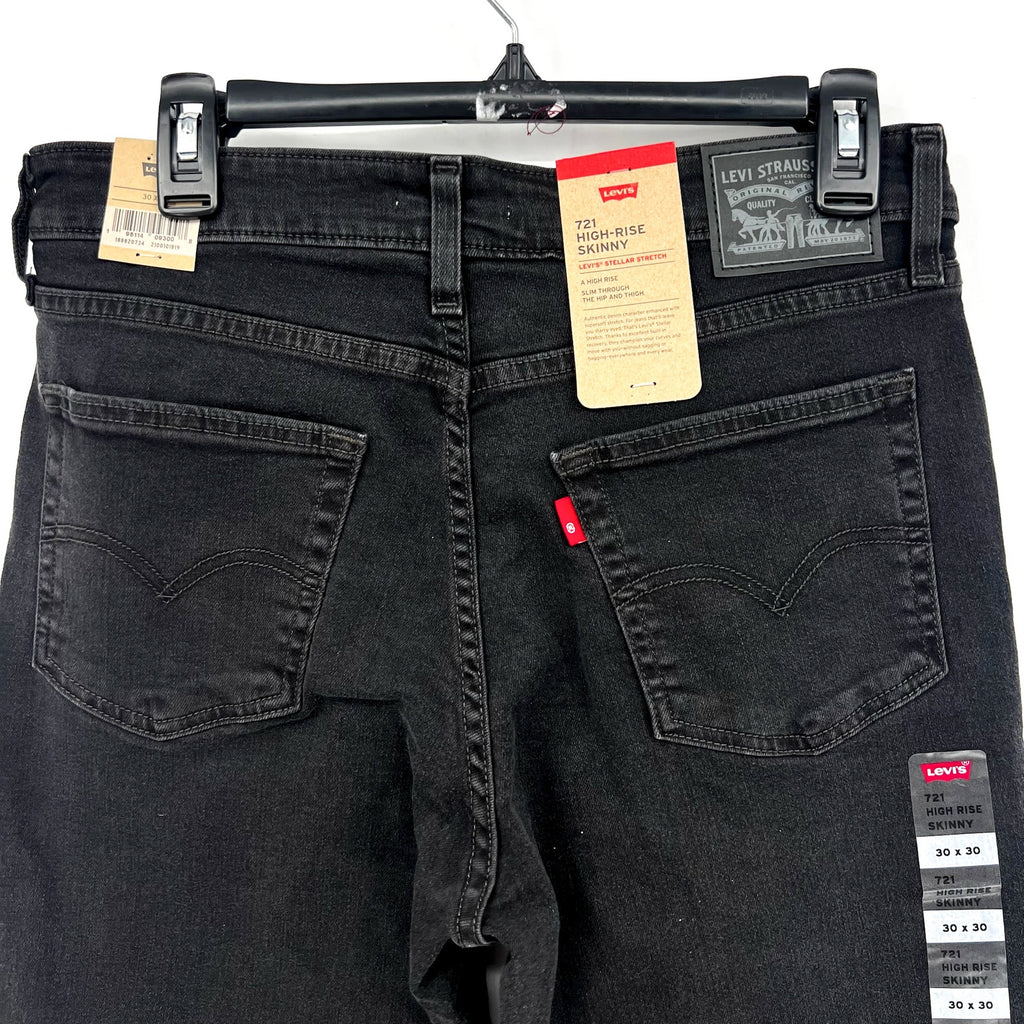 LEVI'S Women's 721 Skinny Jeans 30x30 US 10 Black Urgent Update 18882-0734 NWT