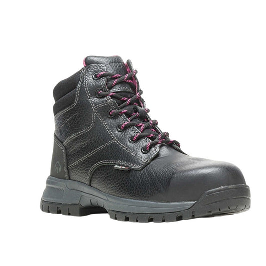 Wolverine Womens Piper Composite-Toe 6" Work Boot US 7 M Black WP Leather NIB