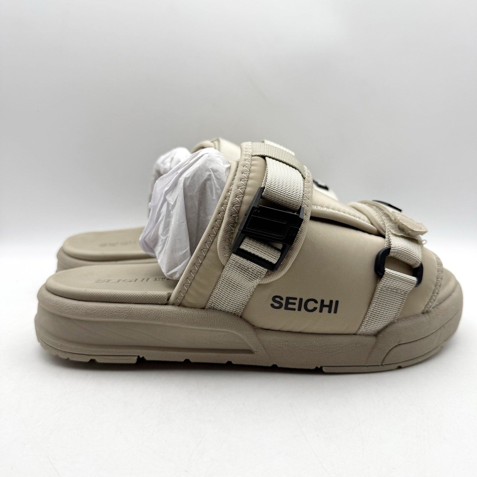 Seichi Mens Yoroi V2 Slide Sandals US 8 EU 41 Stone Tan NIB