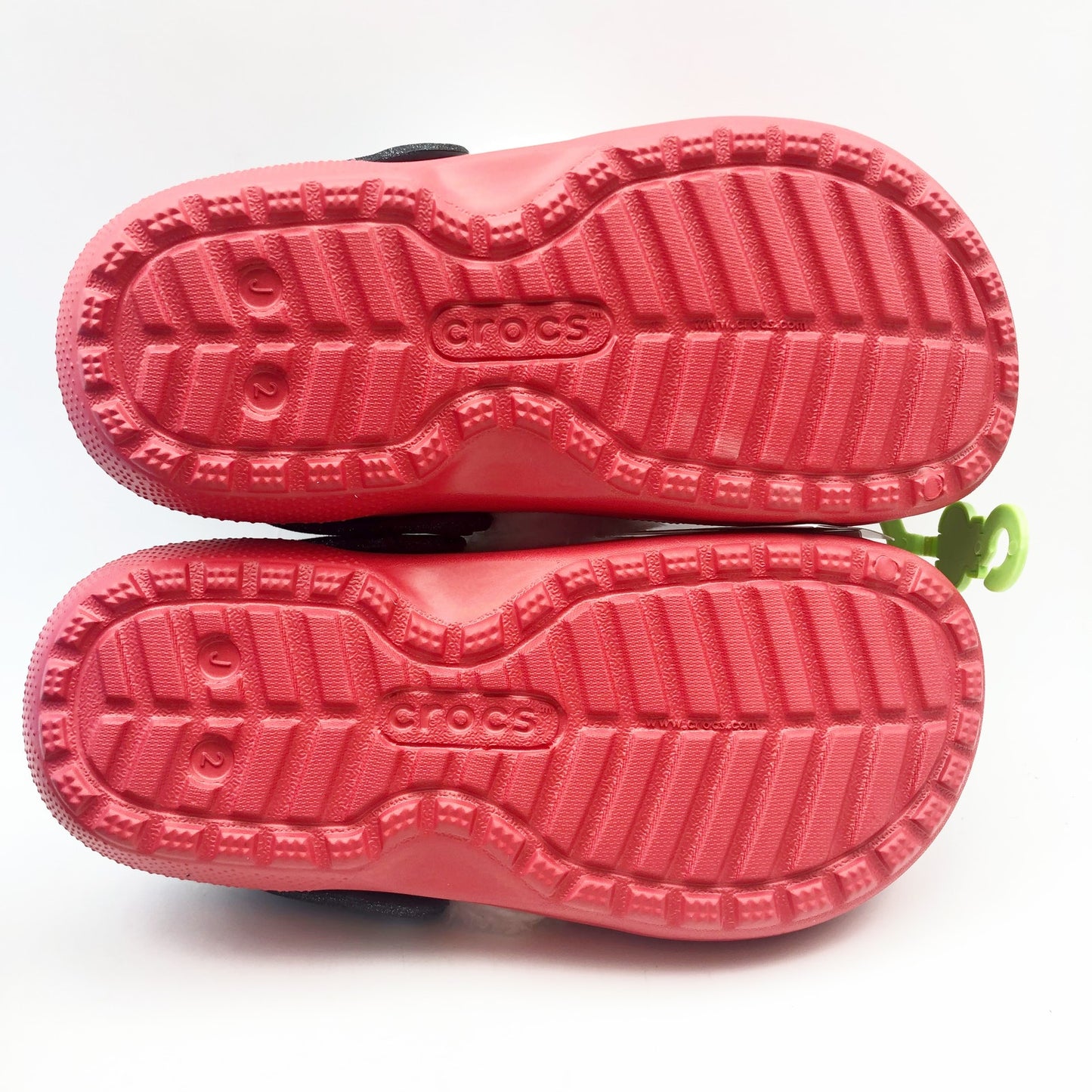 Crocs Unisex Kids Santa Classic Clogs Size J 2 Festive Red White Black NWT