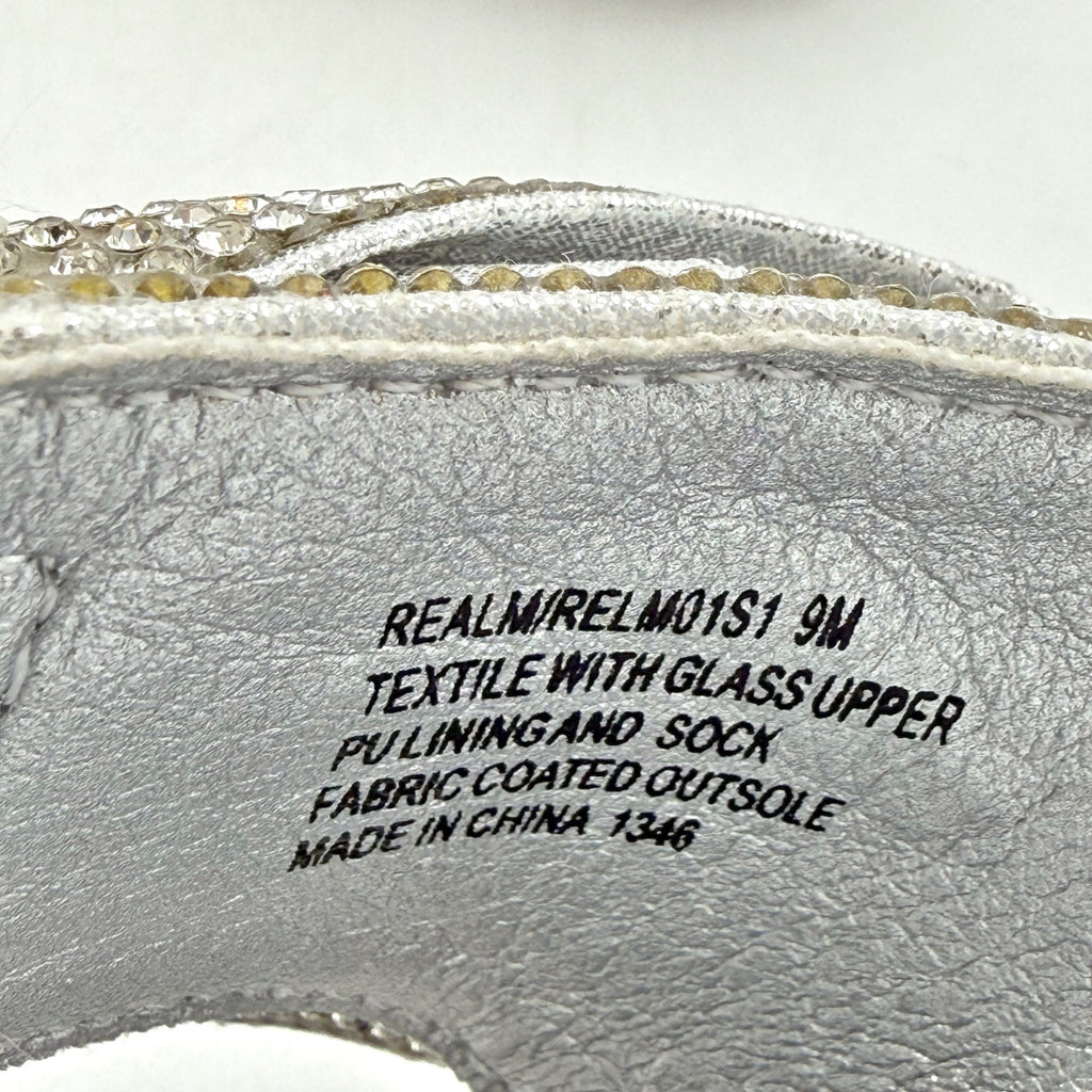 Steve Madden Womens Realm Heeled Sandals US 9 M Silver Rhinestone NWOB