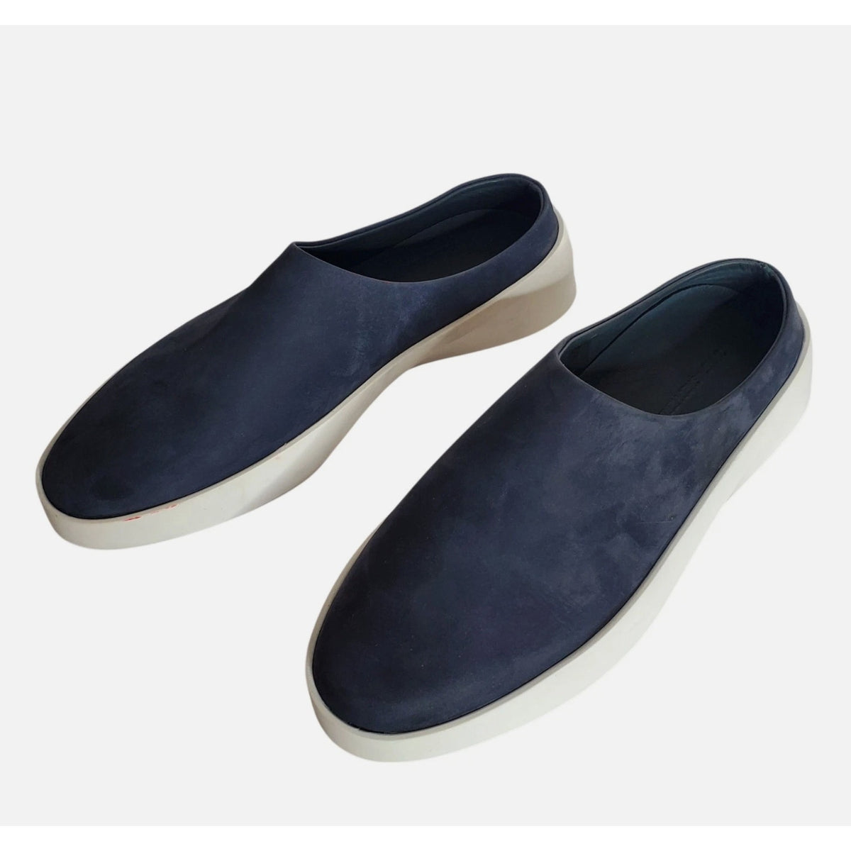 Wolf & Shepherd Womens 9 Cruise Mule Slip On Shoes Navy Blue Leather Mens 7 NIB