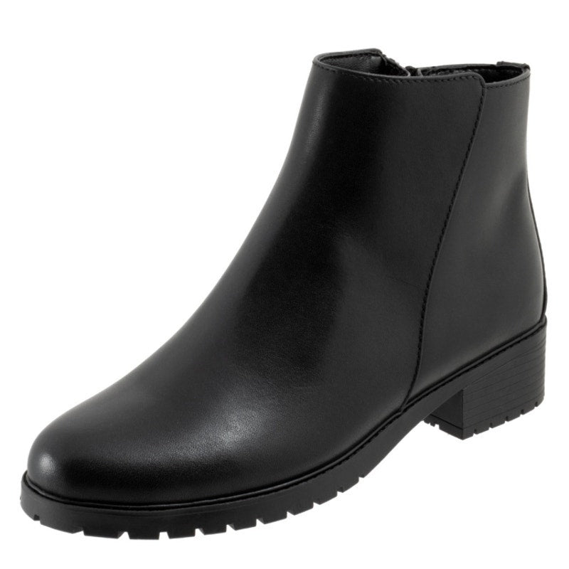 Trotters Womens Margo Ankle Boots Size 8.5 Narrow Black Leather Waterproof NWOB