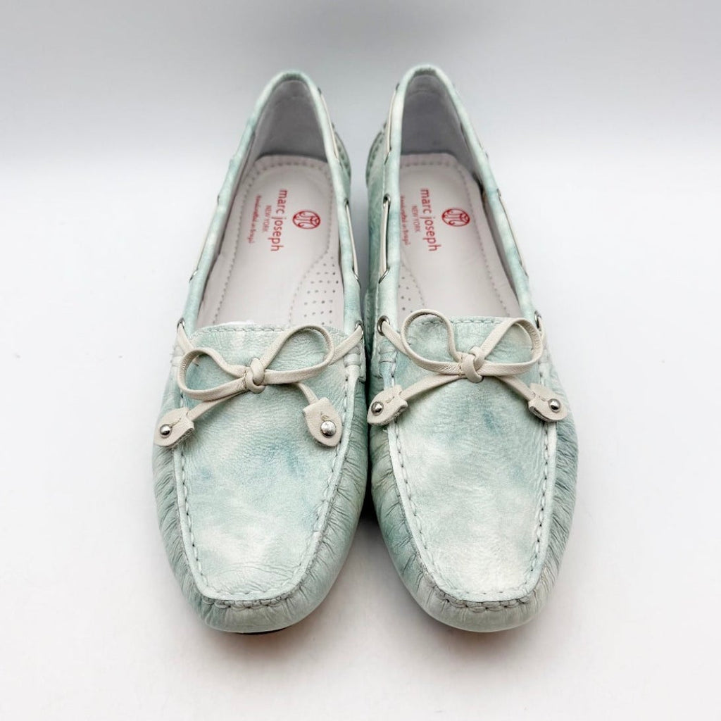 Marc Joseph NY Womens Cypress Hill Loafers Size 8.5 Green Mint Leather NWOB