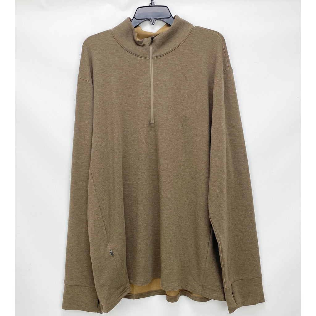 prAna Mens Altitude Tracker 1/4 Zip Pullover XXL Camel Tan Sweatshirt NWT