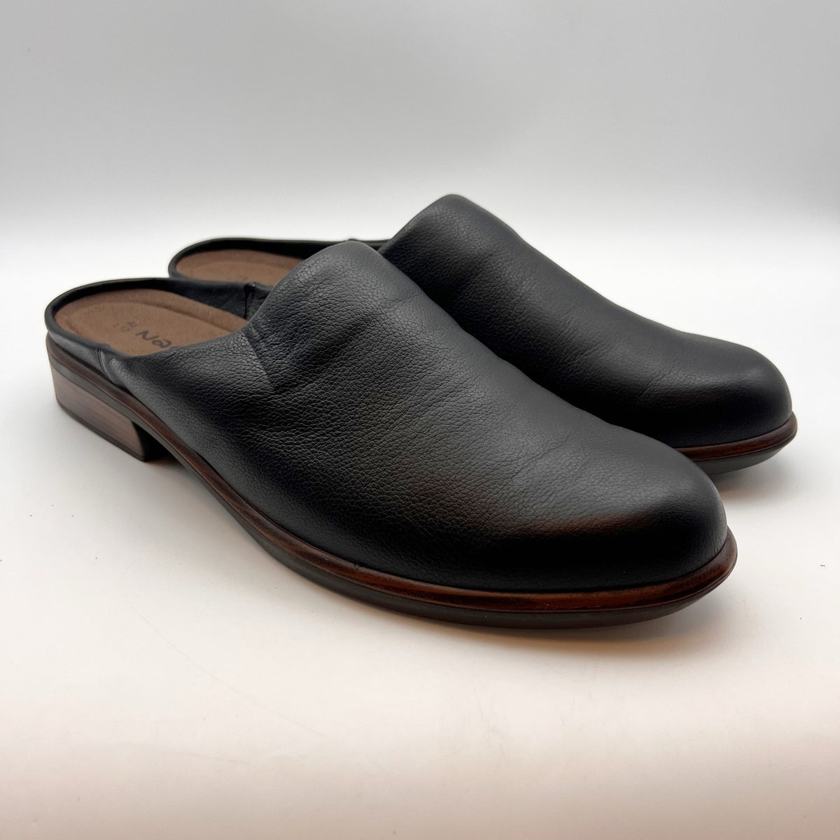 Naot Womens Lodos Clogs EU 43 US Size 12 Black Leather Slip On NWOB