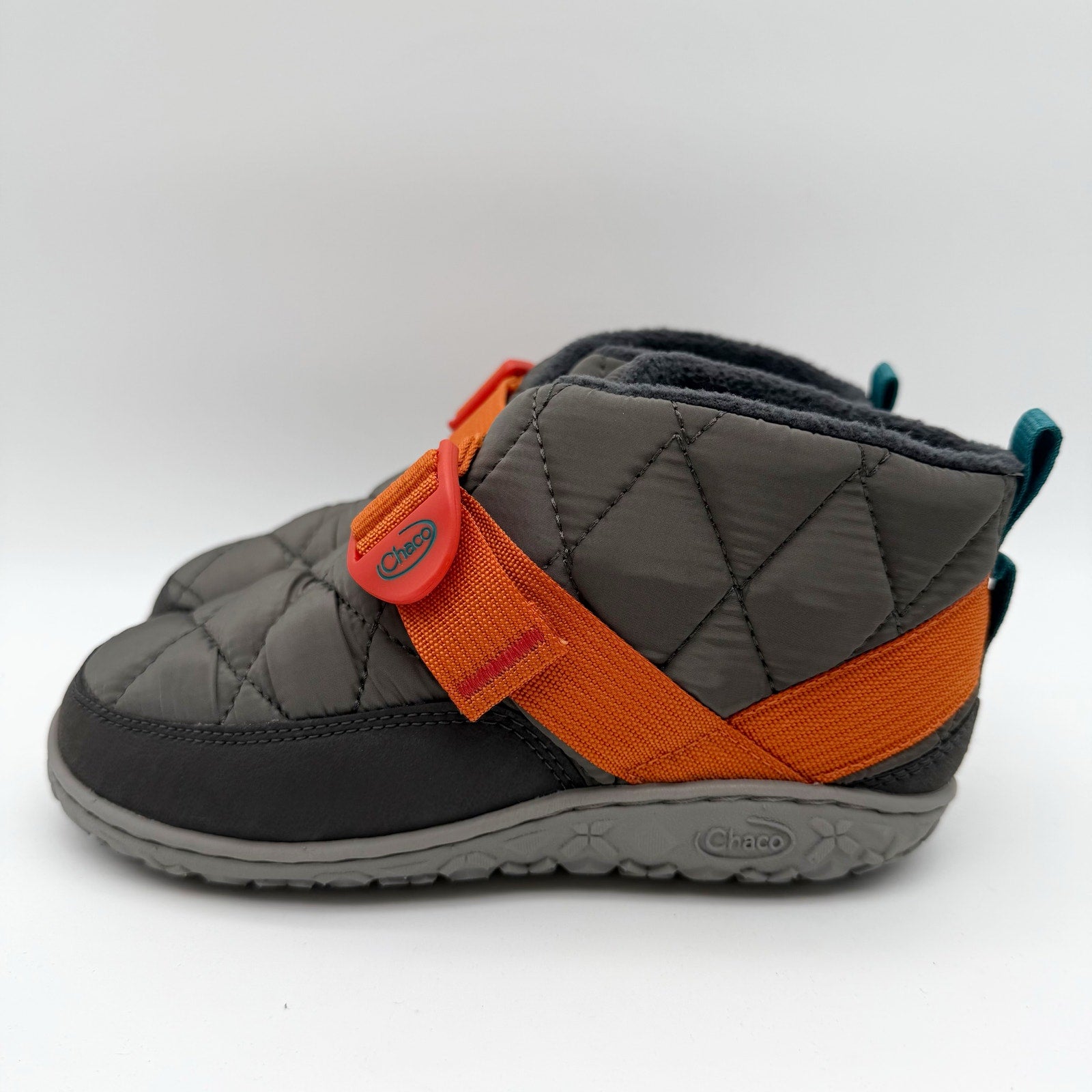 Chaco Kids Ramble Puff Booties US 2.5 M EU 33.5 Grey Orange Water Resistant NIB