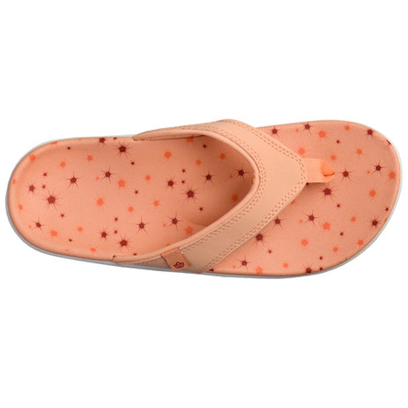 Spenco Womens Yumi Constellation Sandal Size 11 WIDE Coral Orange Flip Flop NWOB