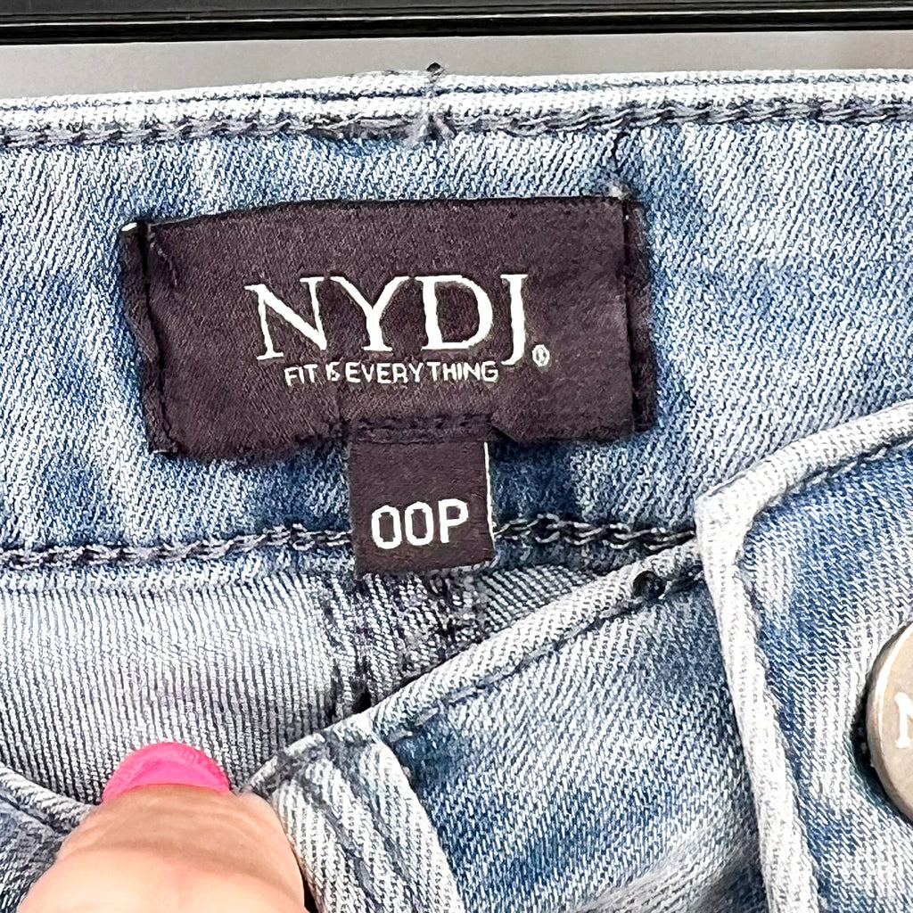NYDJ Womens Margot Girlfriend Jeans Size 00 PETITE Kingston Blue NWT