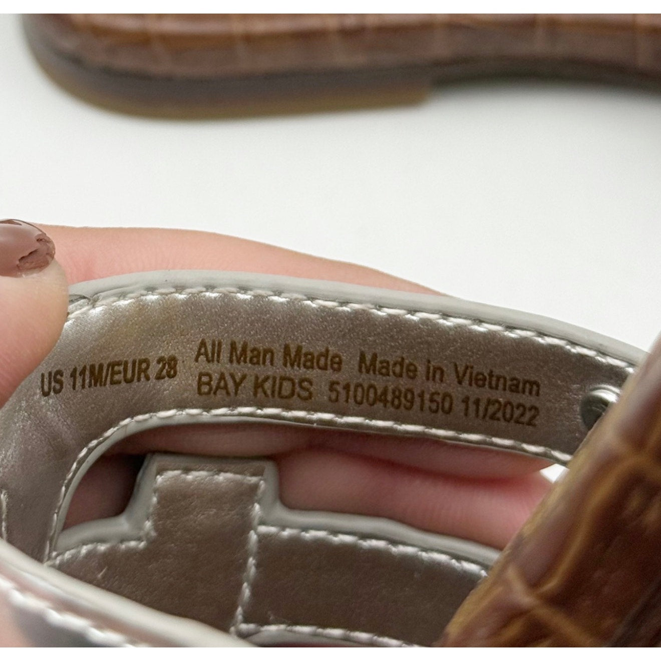 Sam Edelman Kids Bay Slide Sandals Size 11 M EU 28 Leather NIB