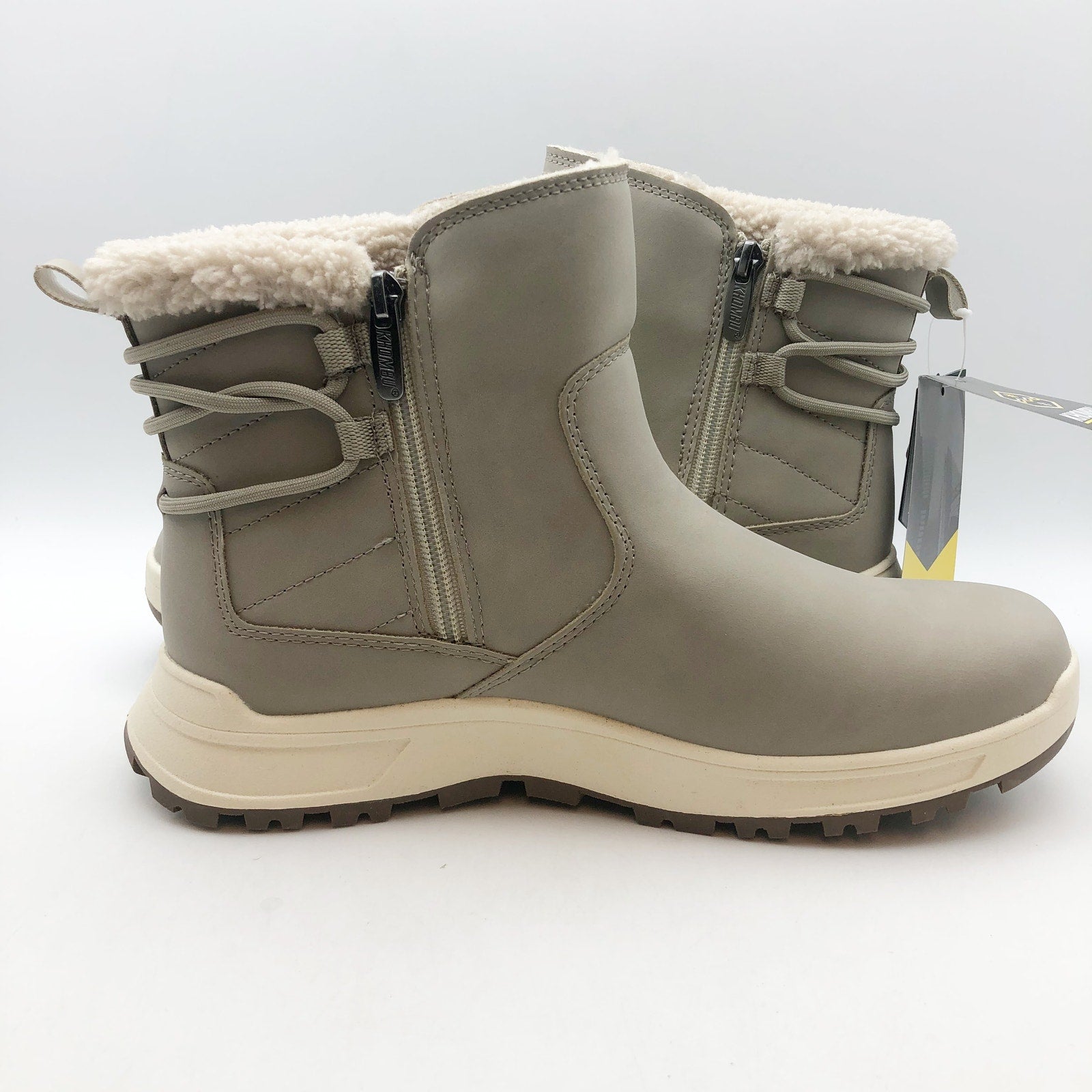 Khombu Womens Sarah Winter Boots Size 10 Taupe Grey Water-Repellant NIB