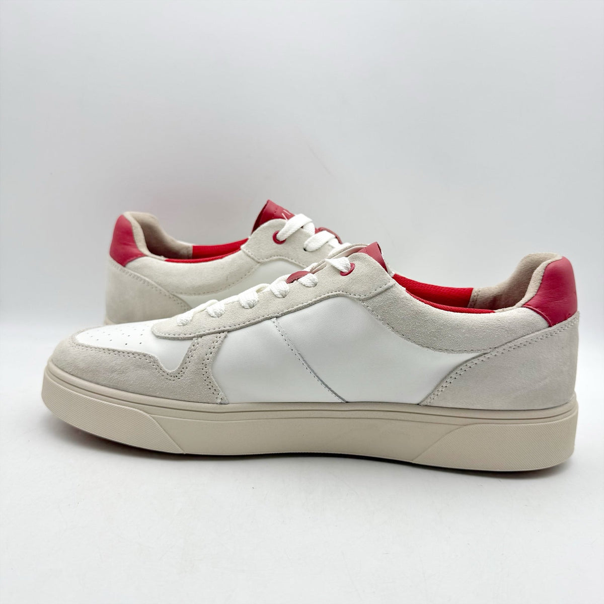 Vionic Womens Kimmie Court Sneakers US 12 M White Red Leather NWOB