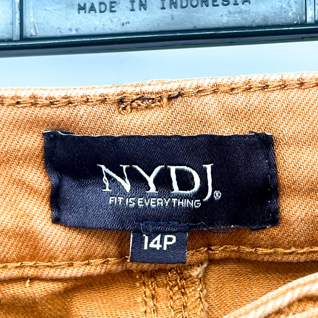 NYDJ Womens Margot Girlfriend Jeans Size 14 PETITE Rust Brown NWOT