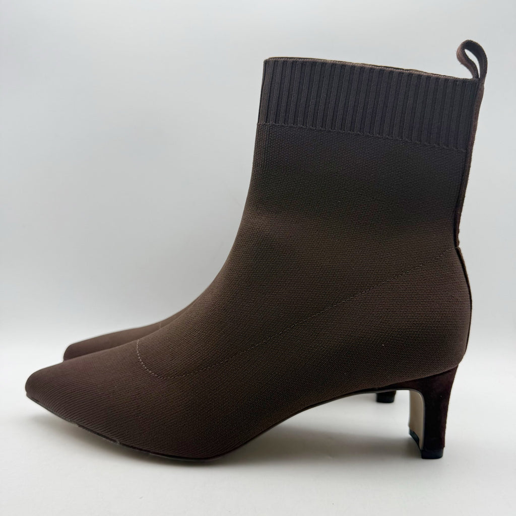 Andre Assous Womens Winter Ankle Boots Size 11 EU 43 Brown Knit NIB
