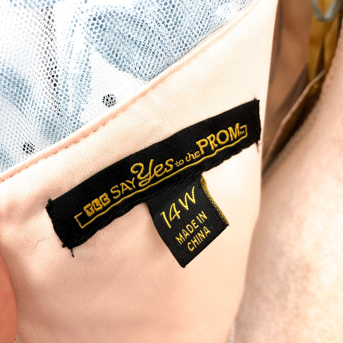 SAY YES TO THE PROM TLC Women's Embroidered Prom Dress 14W Light Blue NWT