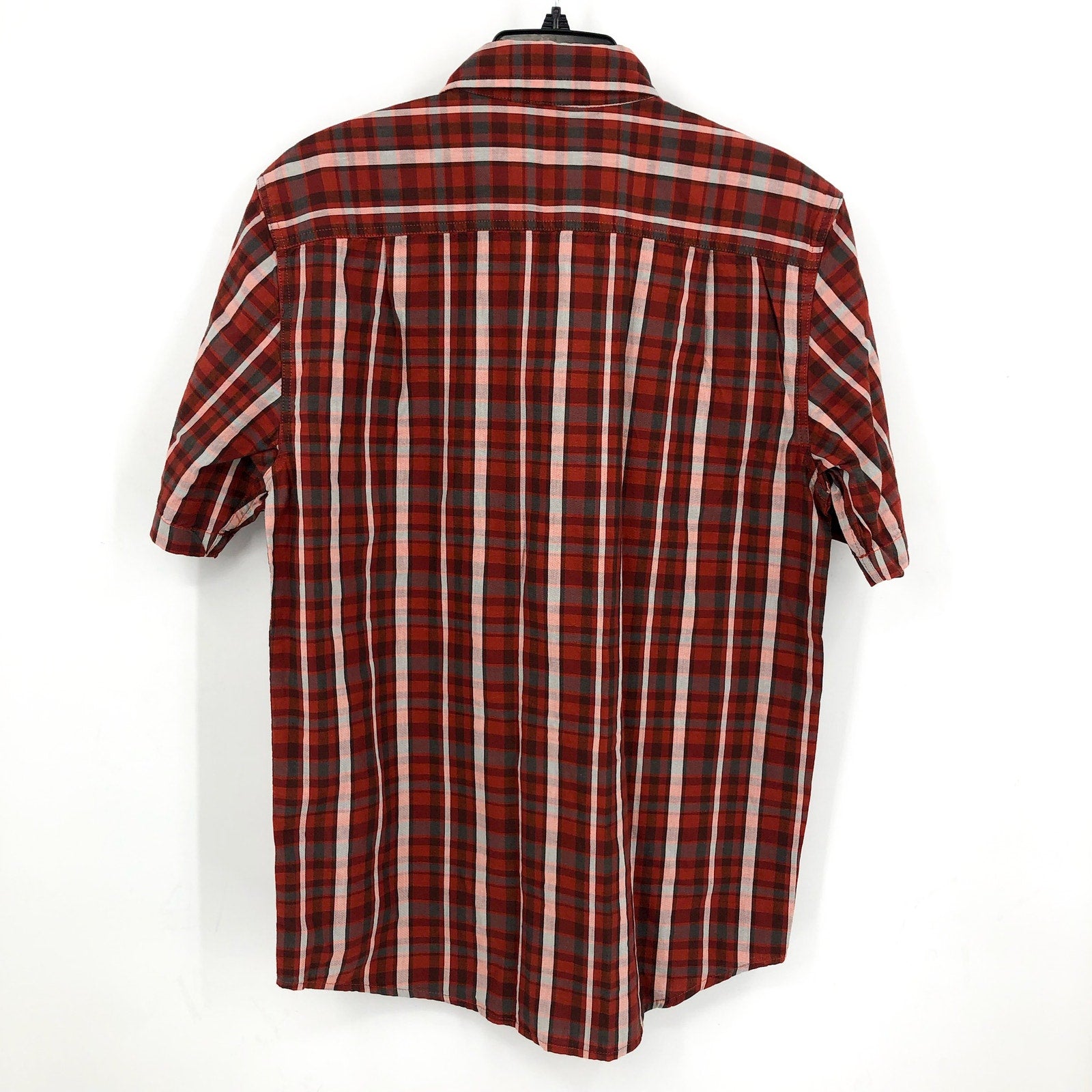 CARHARTT Mens Loose Fit Casual Shirt Small Red Plaid Short Sleeve Midweight NWT