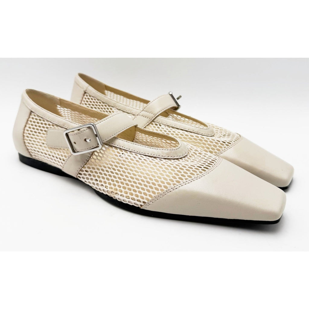 Vagabond Shoemakers Womens Wioletta Mesh Mary Jane Flats Size 10 Off White NWOB