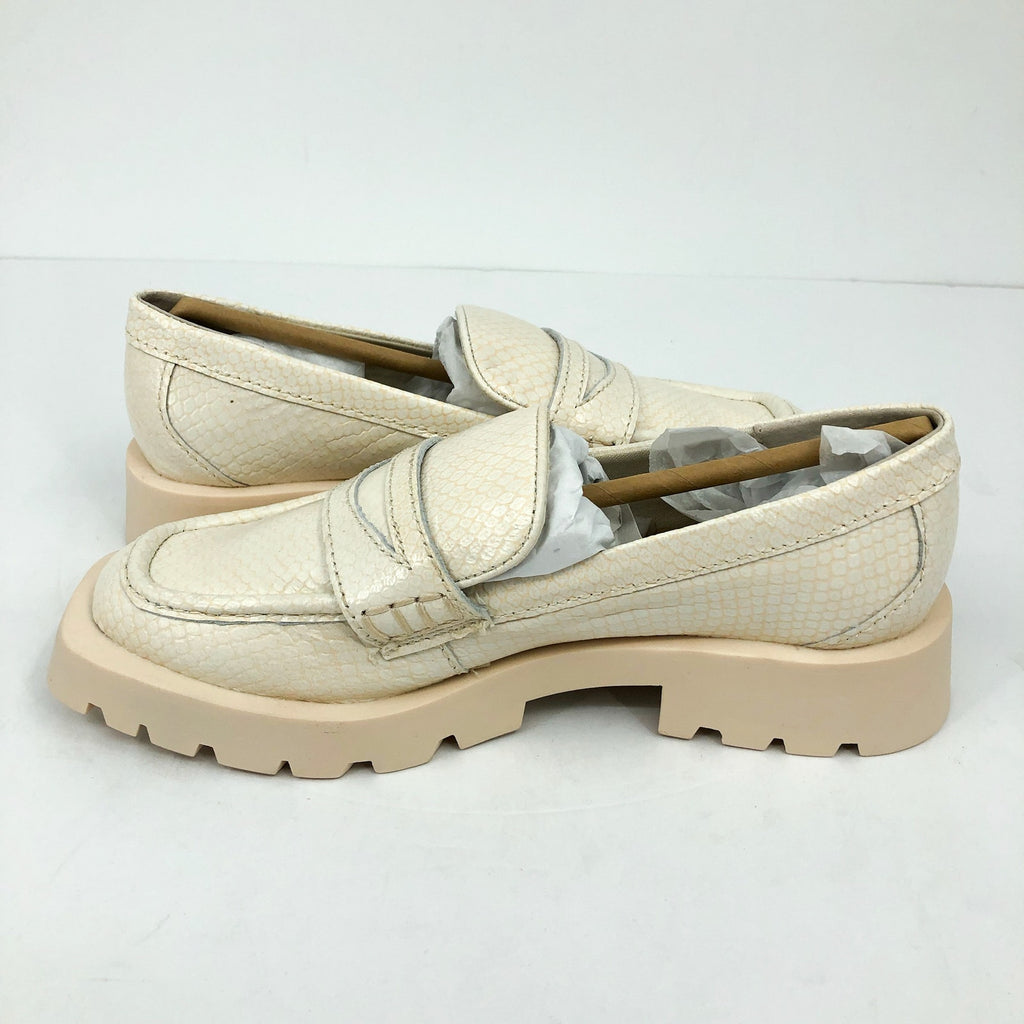 Dolce Vita Womens Elias Loafer Size 6.5 White Ivory Embossed Leather NWOB
