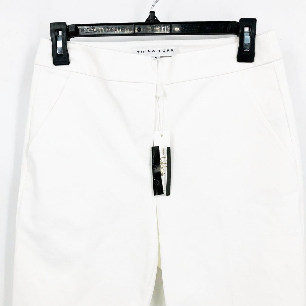 TRINA TURK Women's Lulu Cropped Pants Size 2 White Stretch NWT