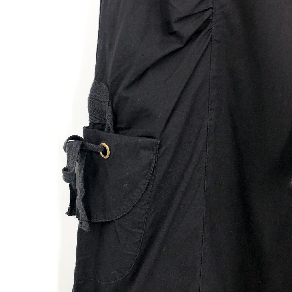 XCVI Women's Cargo Gaucho Crop Pants Medium Black Lagenlook Flare Wide Leg NWT