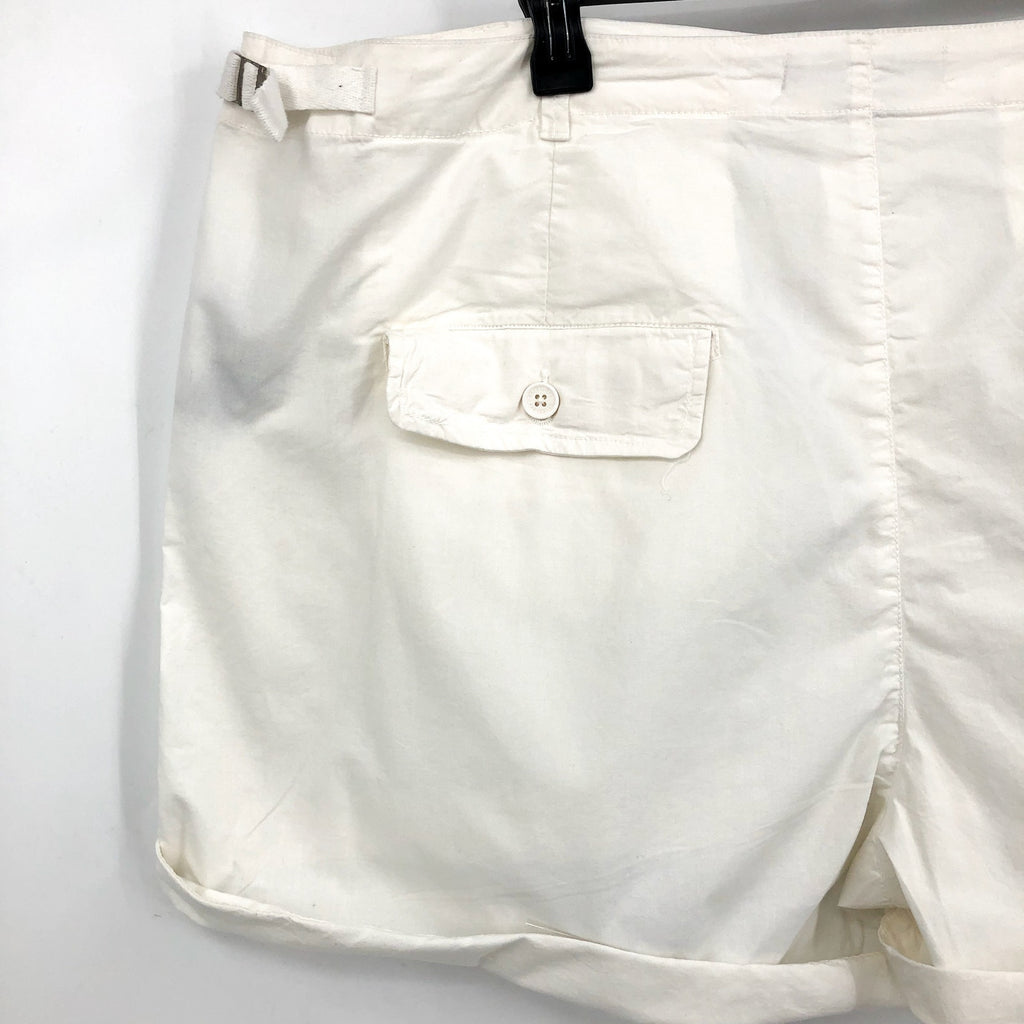 SANCTUARY Standard Cargo Shorts Womens 24W White Roll Cuff Patch Pocket NWT