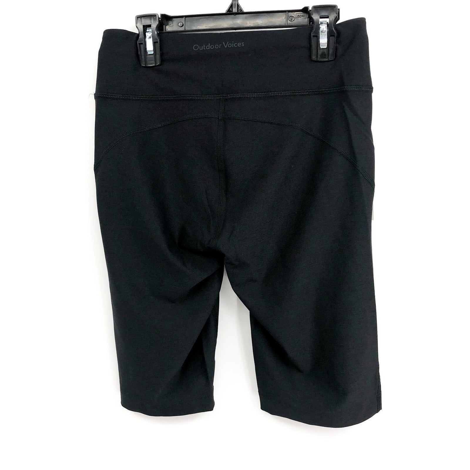 OUTDOOR VOICES Womens Warmup 10" Shorts Small Black Stretch Mid Rise Biker NWT