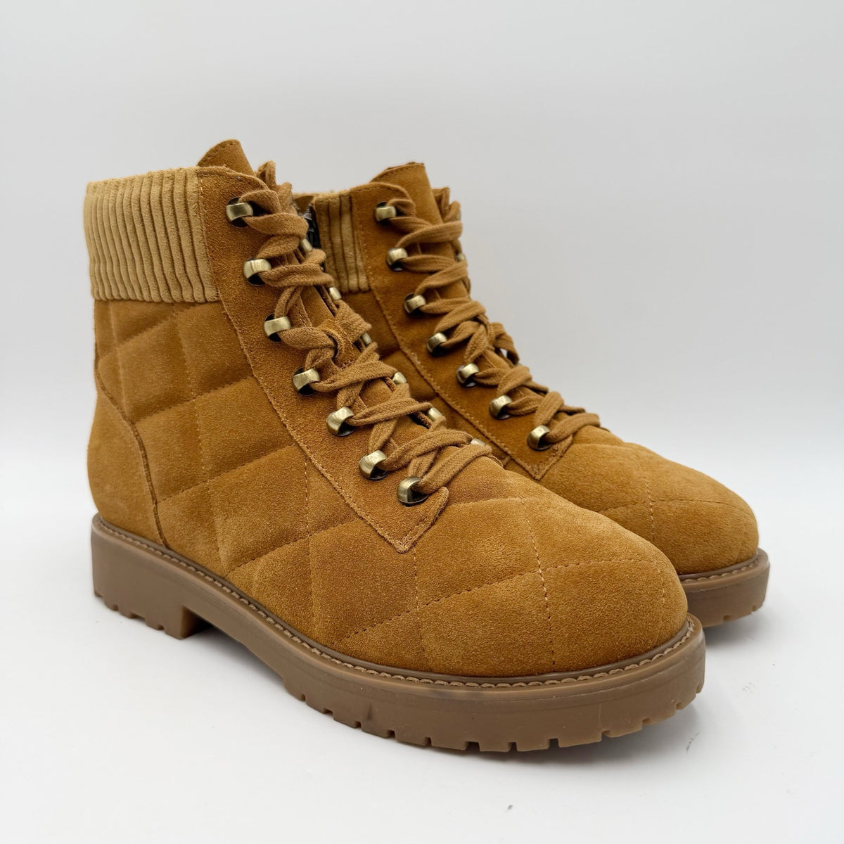 Easy Spirit Womens Lakely Ankle Boots Size 7.5 Wide Brown Suede Quilted NWOB