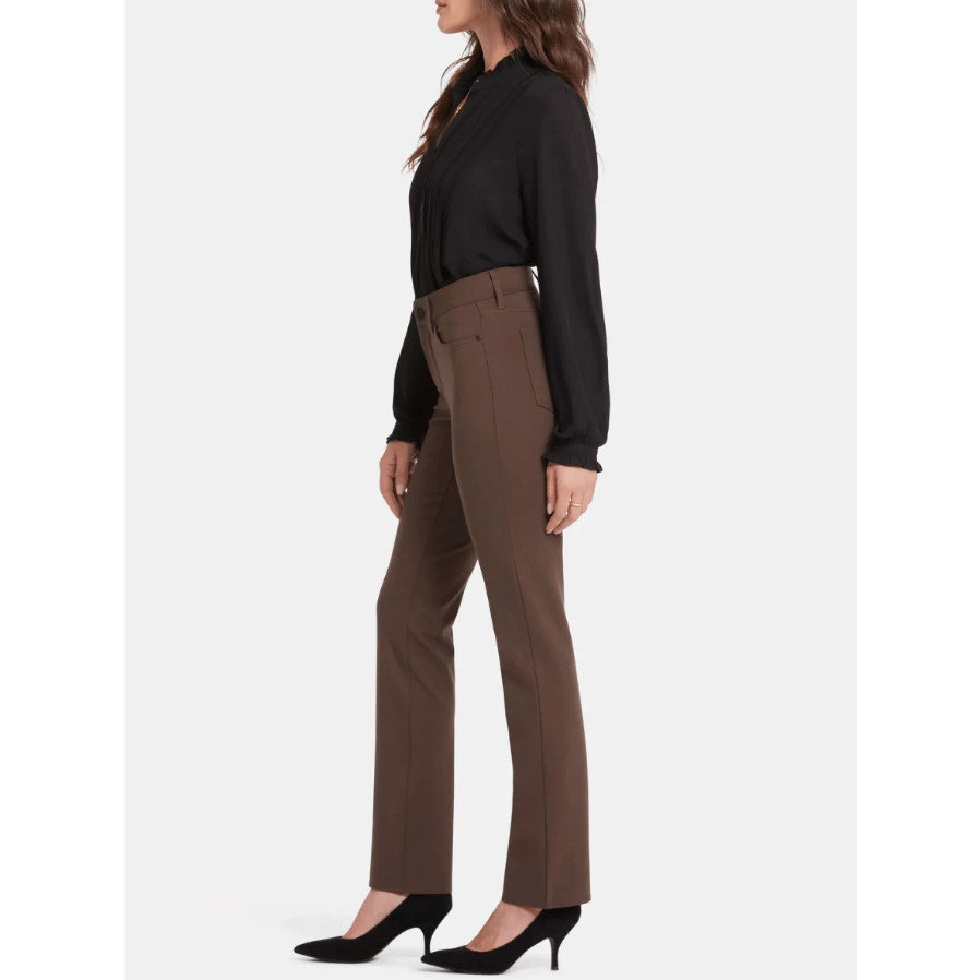 NYDJ Women's Marilyn Straight Jeans Size 2 Brown High Rise 32" Inseam NWT