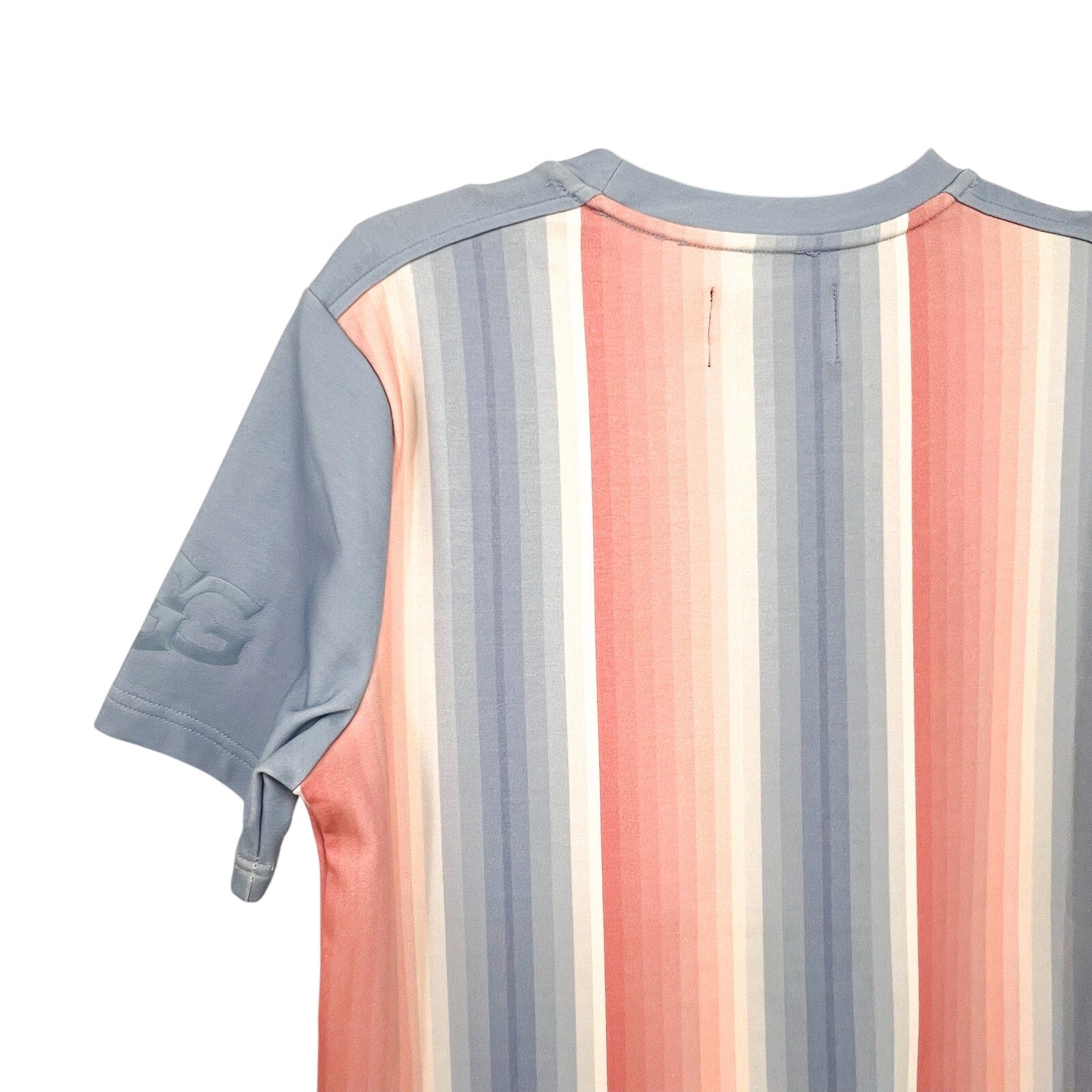 UGG UNISEX Pride Logo Equality T-shirt XS Blue Multi Stripe Short Sleeve NWT