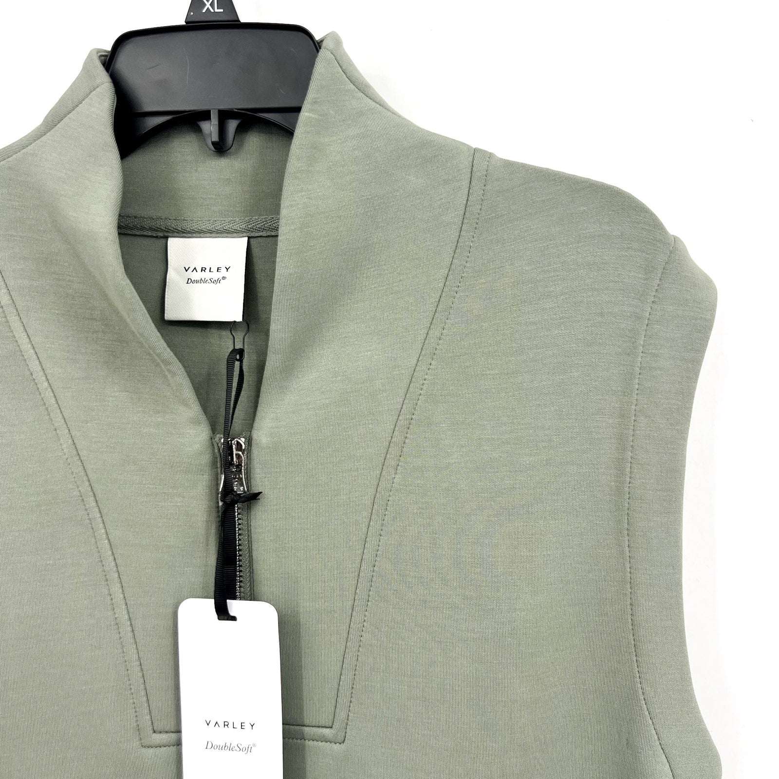 VARLEY Women's Loretta Half Zip Sweatshirt Small Green Shadow Panelled NWT