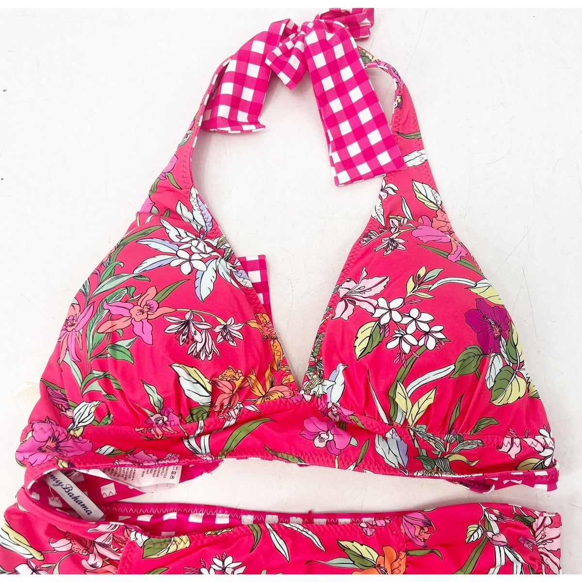 TOMMY BAHAMA Summer Floral Rev Hipster Bikini Set Small Passion Pink NWT