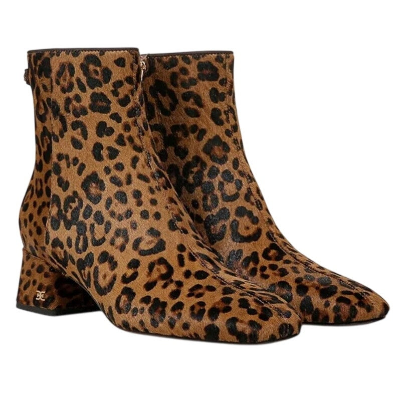Sam Edelman Womens Paige 2 Ankle Booties Size 8.5 M Leopard Print Leather NWOB